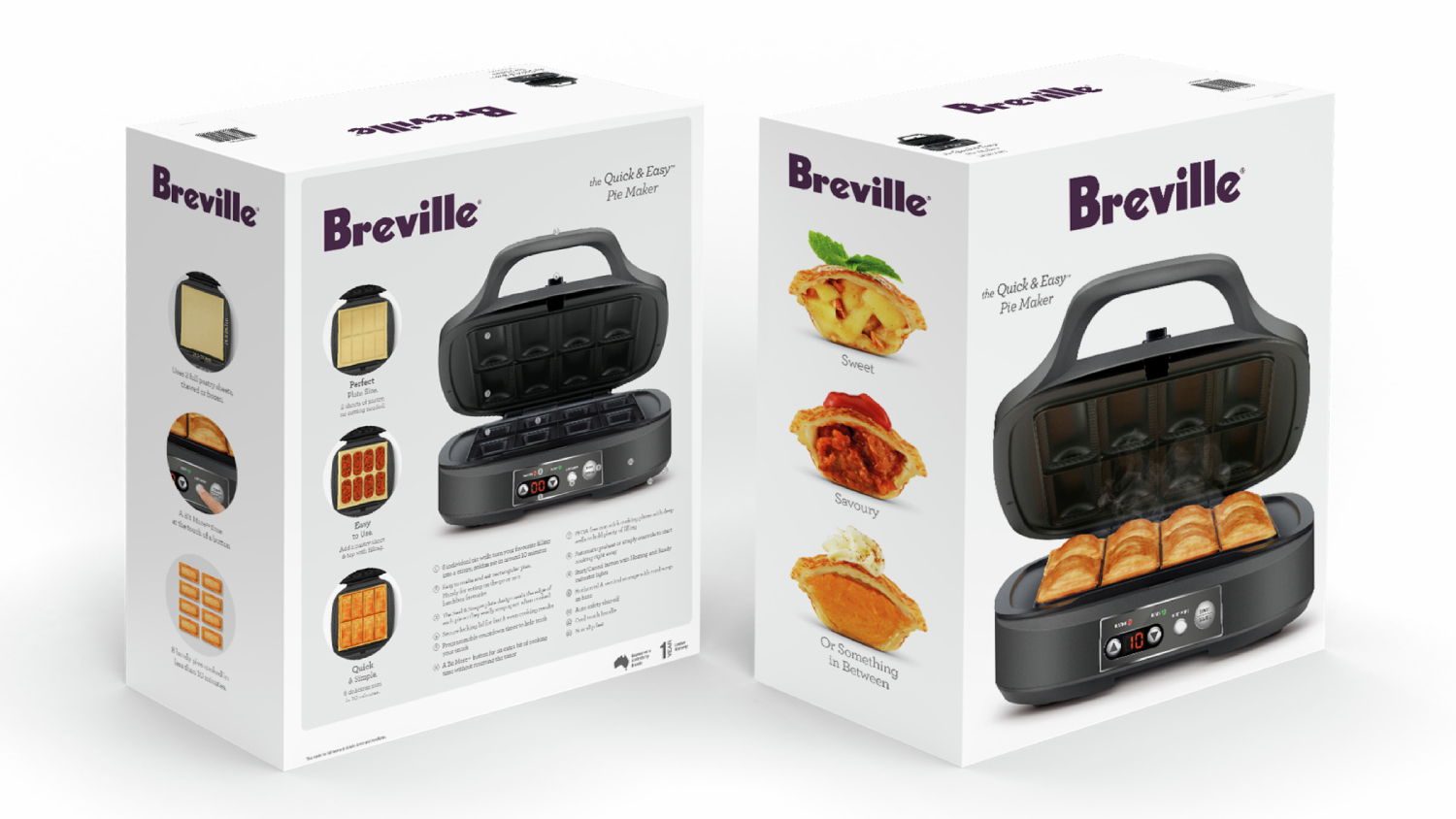 Breville the Quick & Easy Pie Maker Grey (LPI285GRY) Harvey Norman