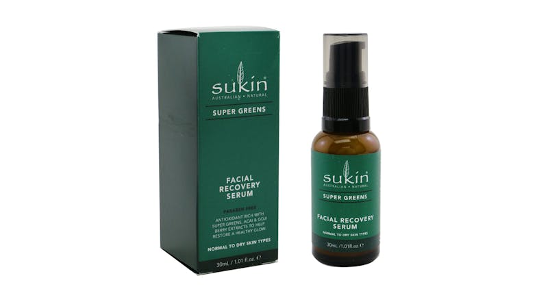 Sukin Super Greens Facial Recovery Serum (Normal To Dry Skin Types) - 30ml/1.01oz