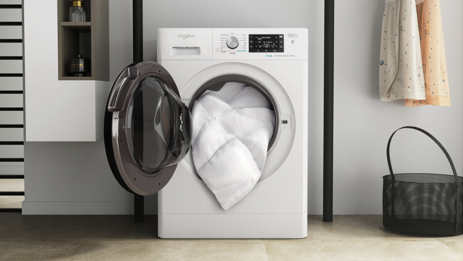 Whirlpool 10kg Front Loading Washing Machine & 9kg Heat Pump Condenser Dryer Package White