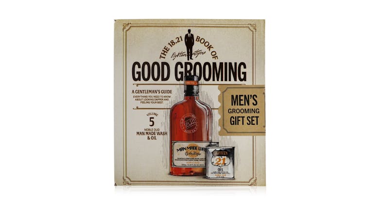 18.21 Man Made Book of Good Grooming Gift Set Volume 5: Noble Oud (Wash 532ml + Oil 60ml ) - 2pcs