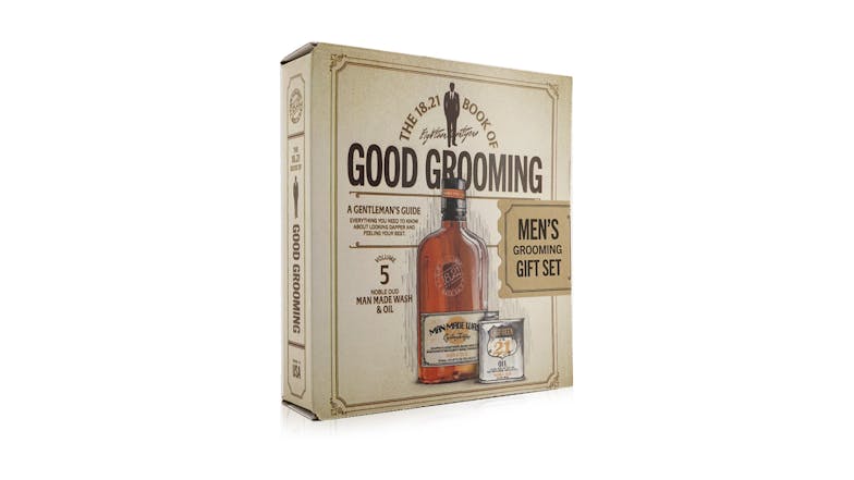 18.21 Man Made Book of Good Grooming Gift Set Volume 5: Noble Oud (Wash 532ml + Oil 60ml ) - 2pcs