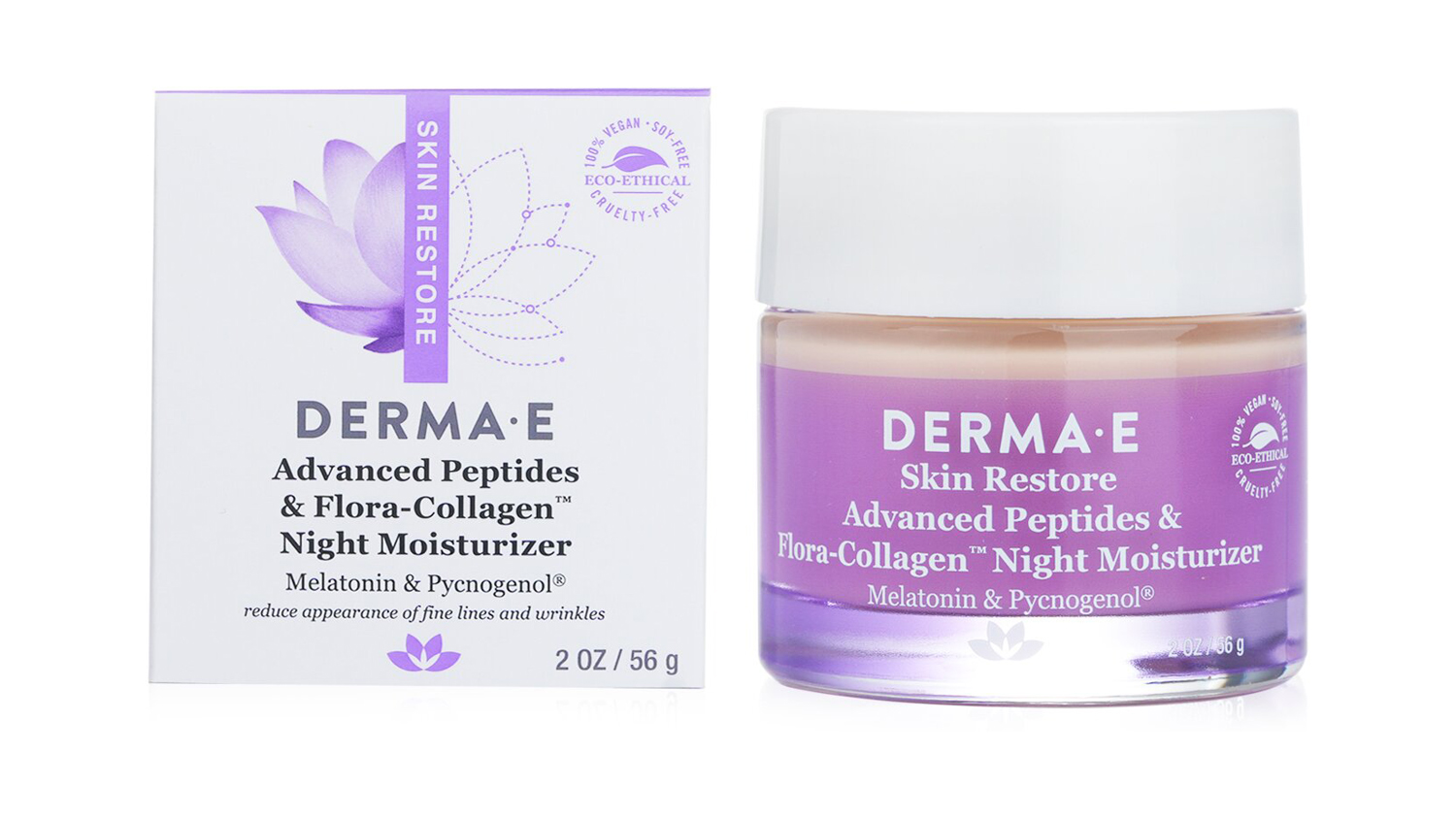 Derma E Skin Restore Advanced Peptides & Flora Collagen Night Moisturizer - 56g/2oz