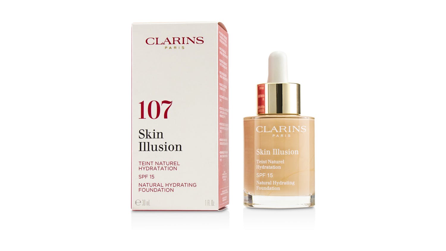 Clarins Skin Illusion Natural Hydrating Foundation SPF 15 # 107 Beige - 30ml/1oz