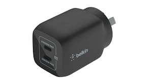 Belkin BoostCharge Pro 65W 2-Port GaN Wall Charger with PPS - Black (WCH013AUBK)