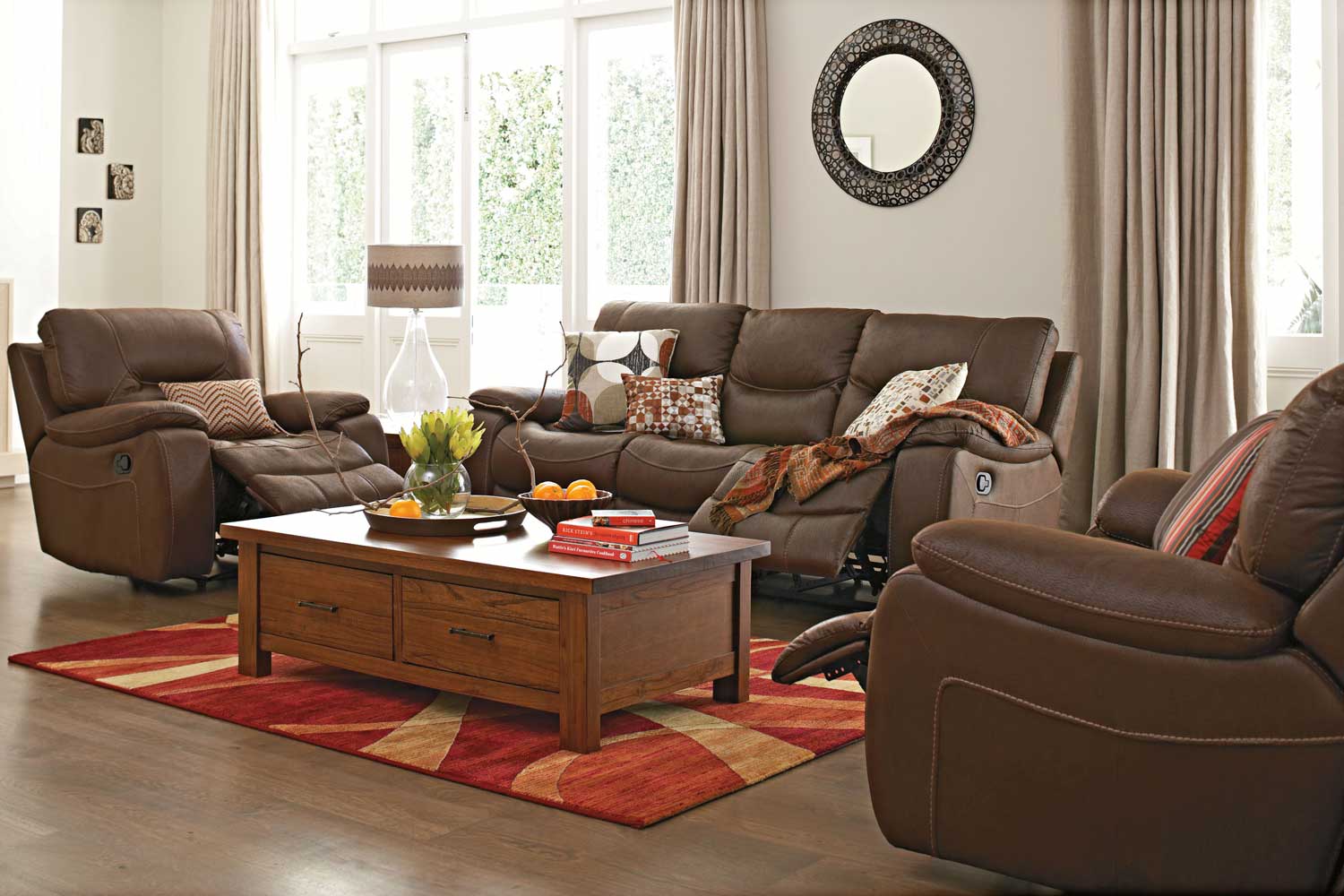 Manchester 3 Piece Fabric Recliner Lounge Suite