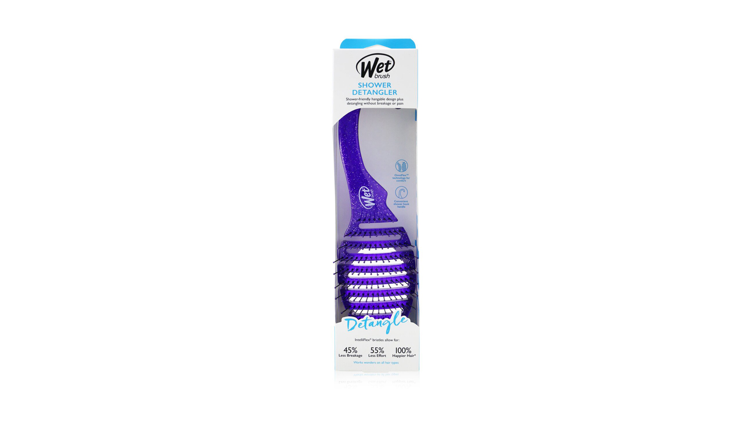 Wet Brush Shower Detangler - # Purple Glitter - 1pc