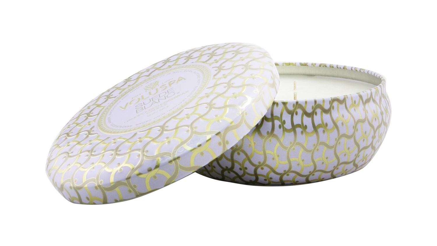 3 Wick Decorative Tin Candle - Suede Blanc - 340g/12oz