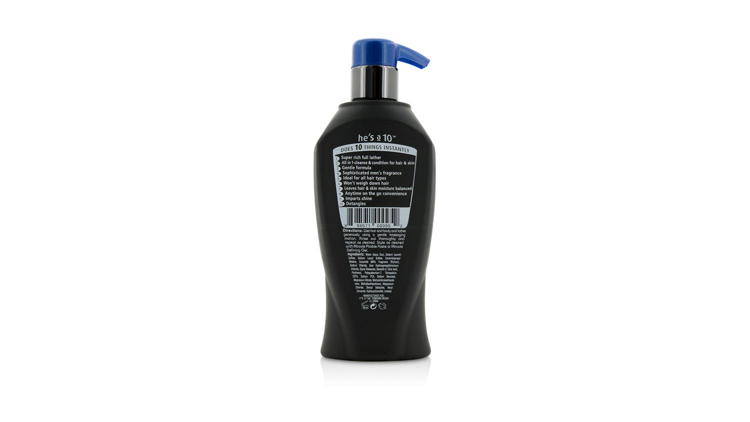 He's A 10 Miracle 3-In-1 Shampoo, Conditioner and Body Wash - 295ml/10oz