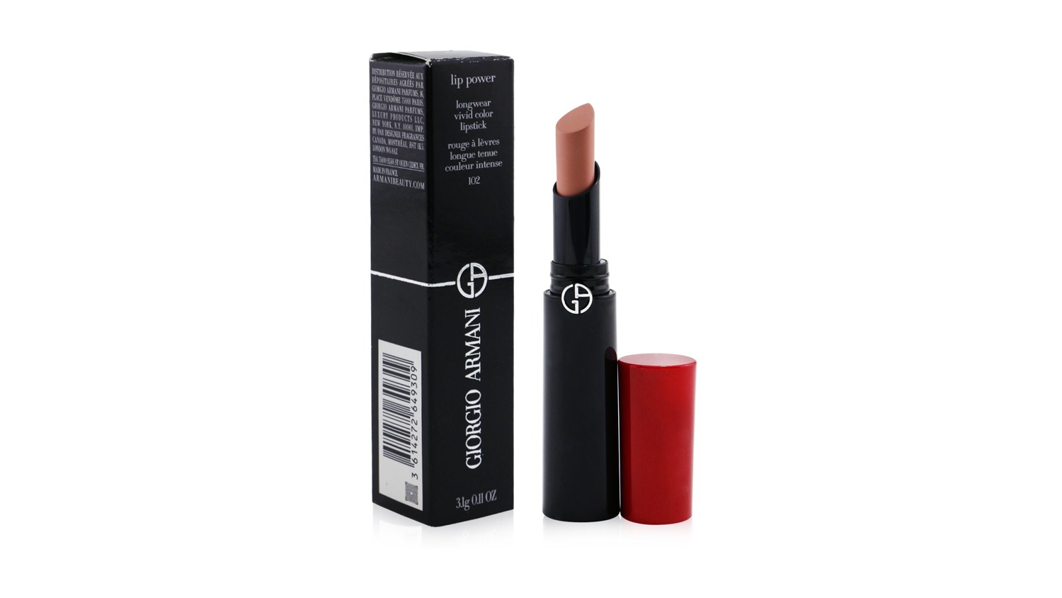 Giorgio Armani Lip Power Longwear Vivid Color Lipstick - # 102 Romanza - 3.1g/0.11oz