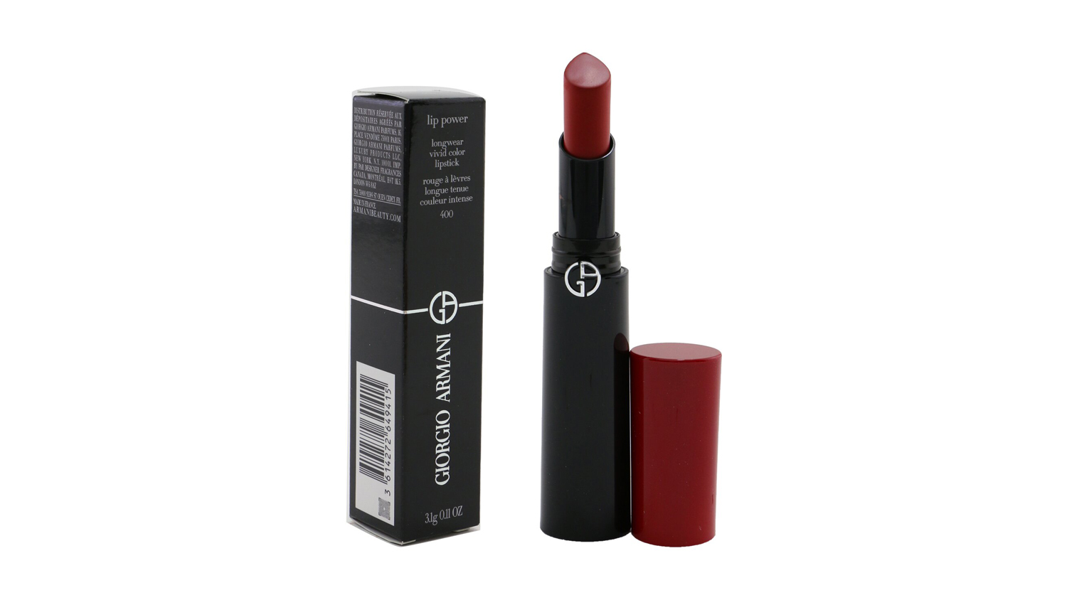 Giorgio Armani Lip Power Longwear Vivid Color Lipstick - # 400 Four Hundred - 3.1g/0.11oz