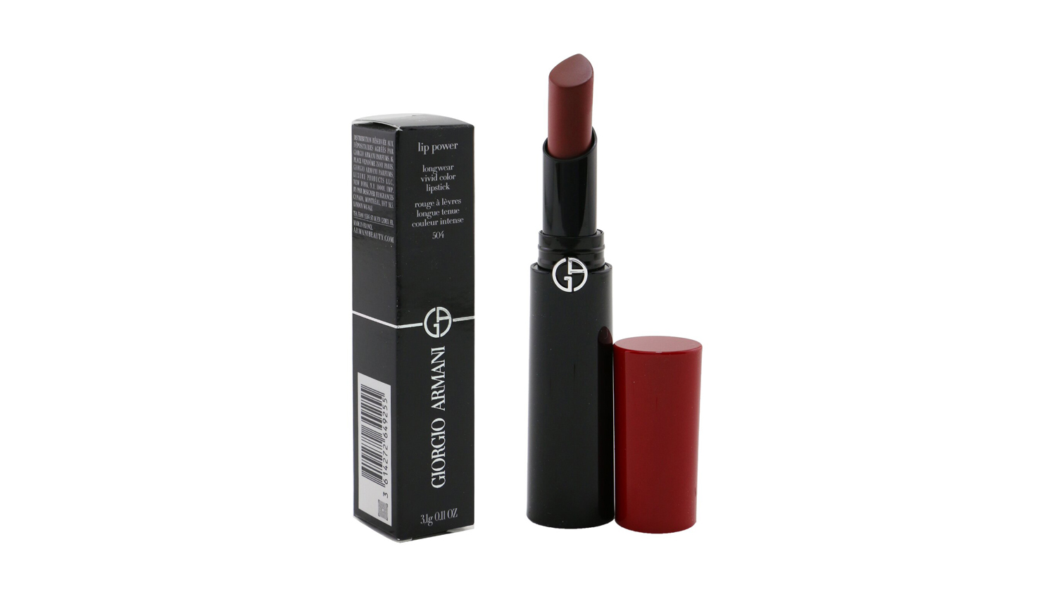 Giorgio Armani Lip Power Longwear Vivid Color Lipstick - # 504 Flirt - 3.1g/0.11oz