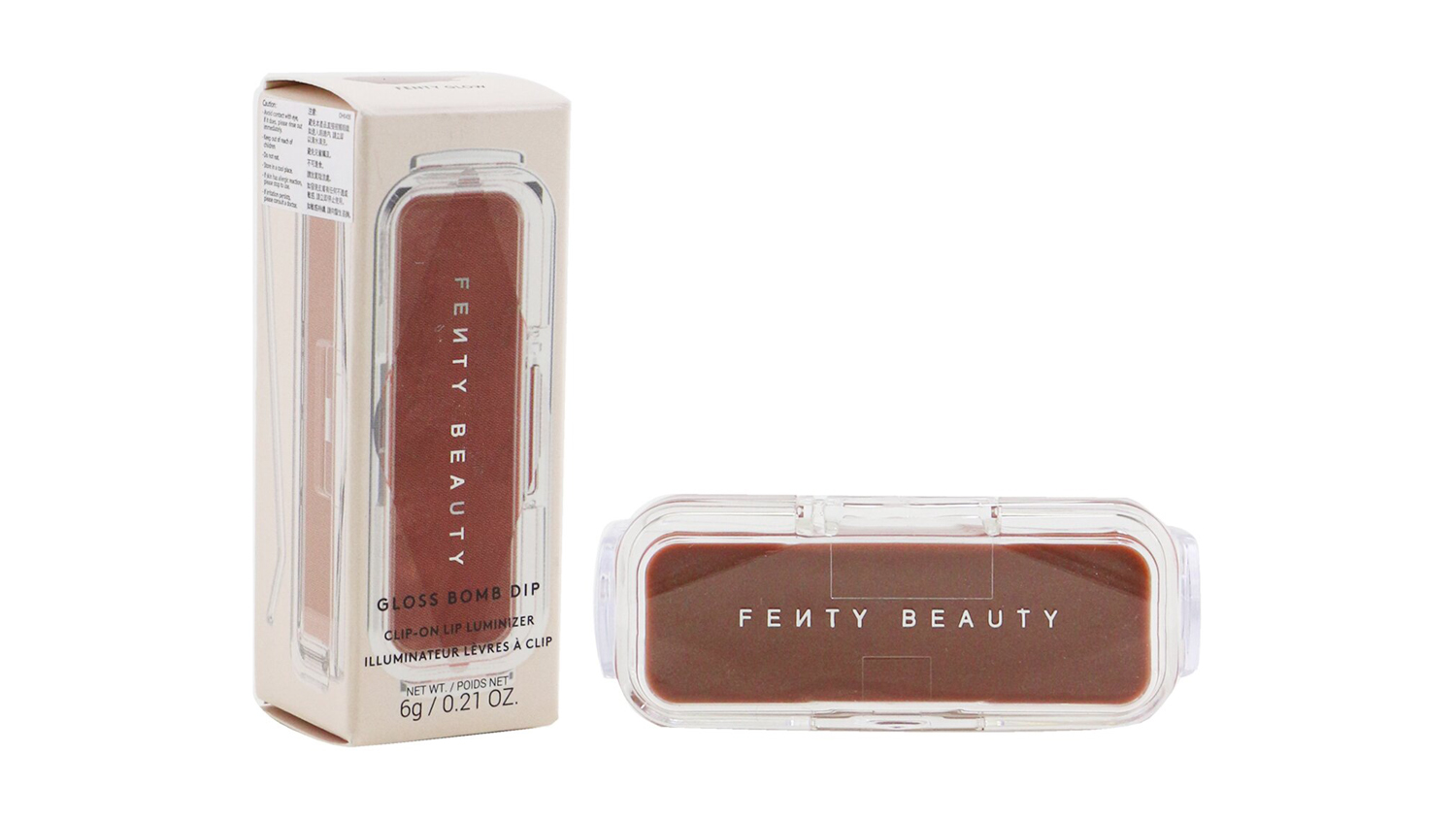 Gloss Bomb Dip Clip On Lip Luminizer Fenty Glow (Iconic Universal Rose Nude) 6g/0.21oz