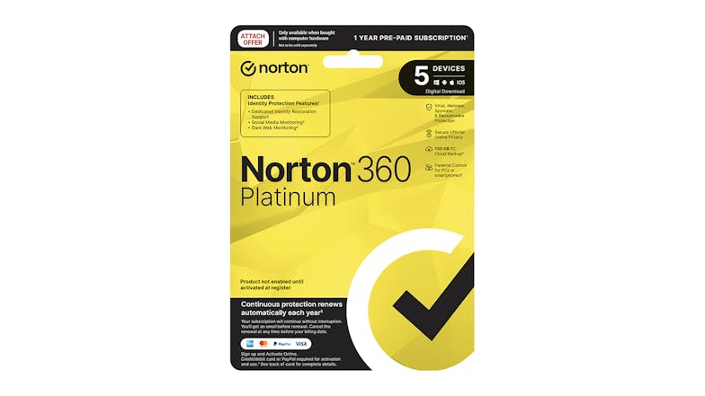 Norton 360 Platinum - 5 Devices 12 Months
