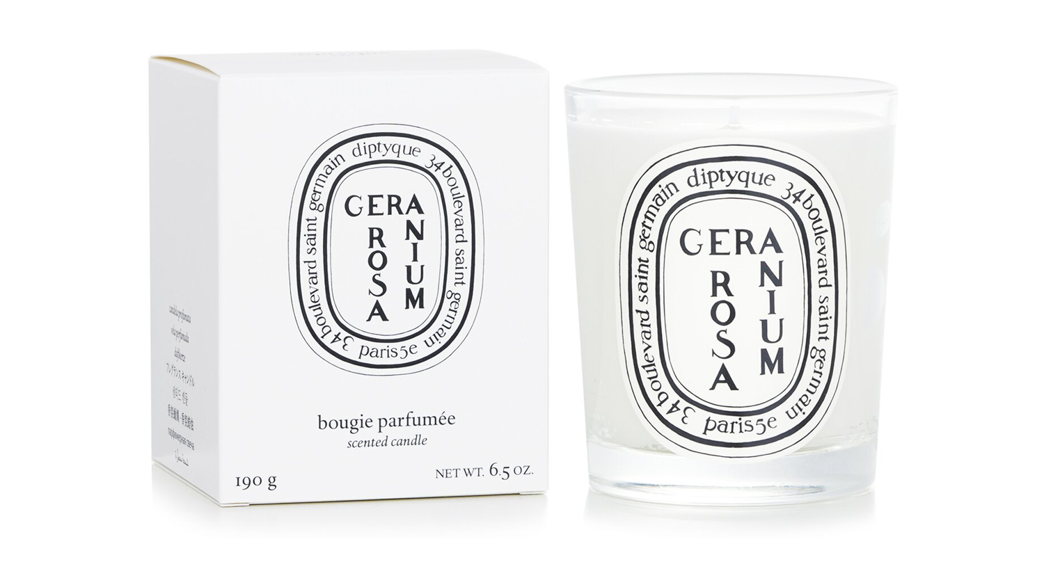 Scented Candle - Geranium Rosa (Rose Geranium) - 190g/6.5oz