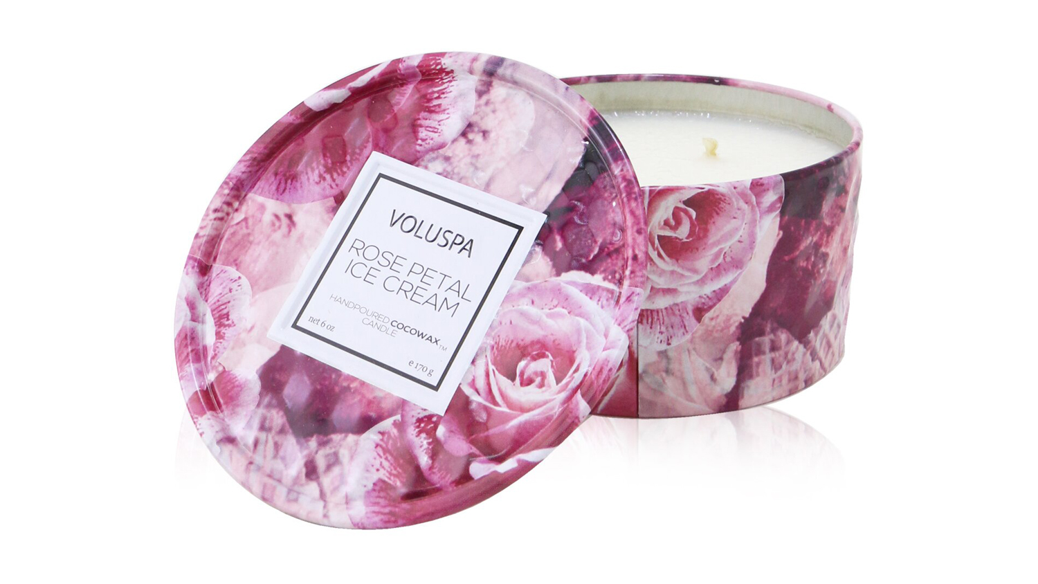 Voluspa 2 Wick Tin Candle - Rose Petal Ice Cream - 170g/6oz