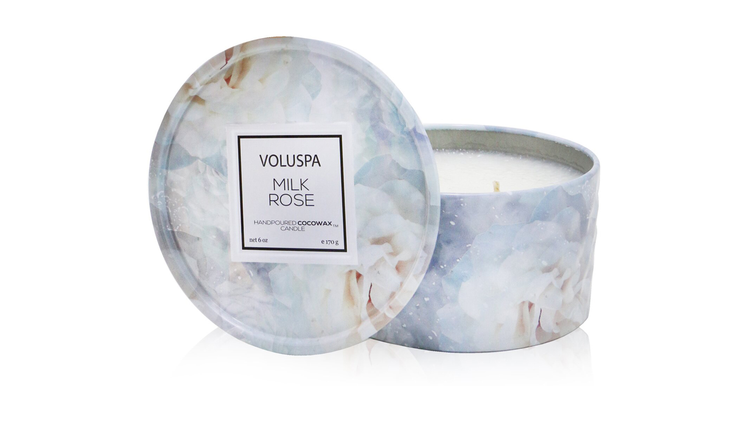 2 Wick Tin Candle - Milk Rose - 170g/6oz