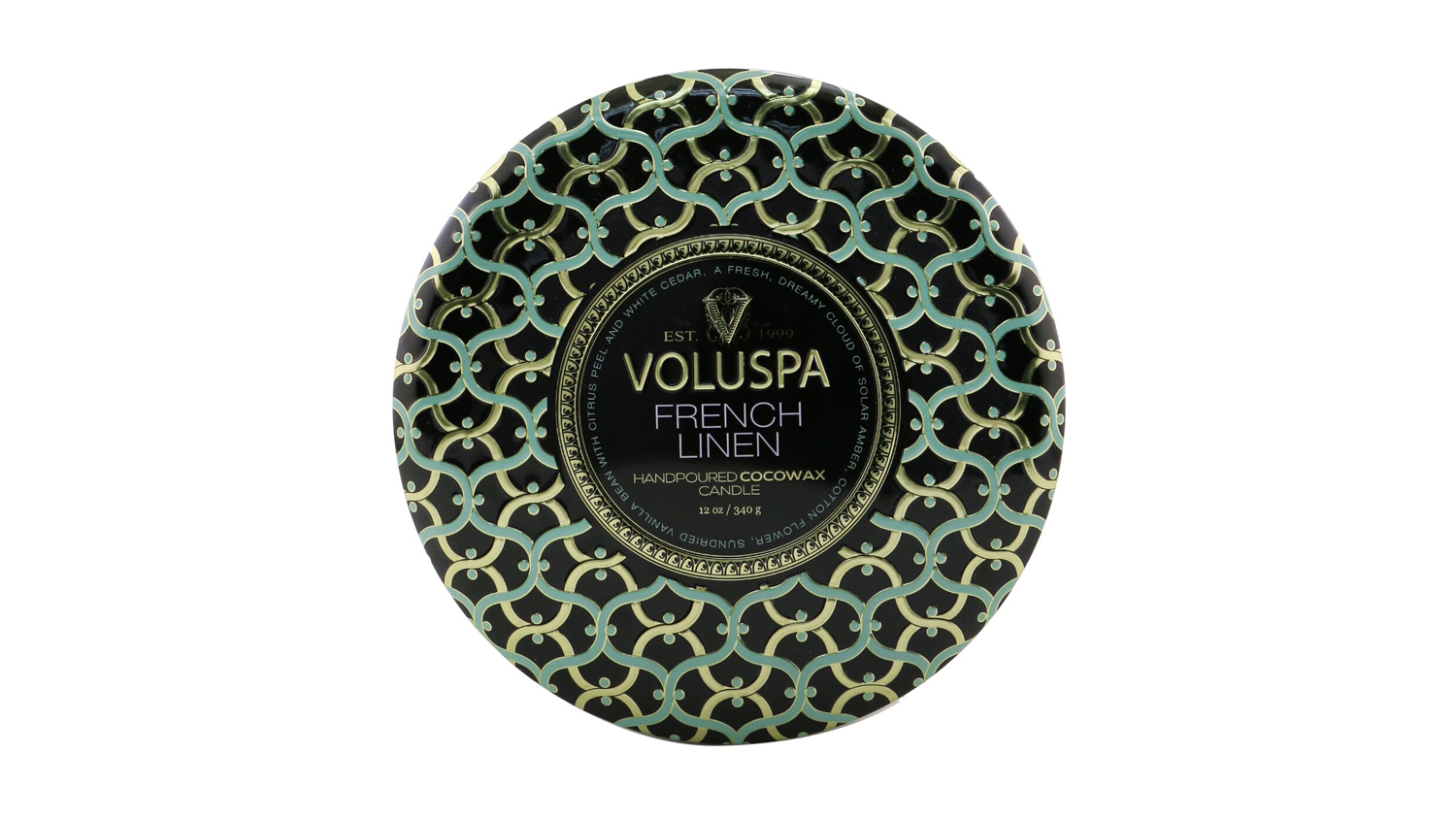 Voluspa 3 Wick Decorative Tin Candle - French Linen - 340g/12oz