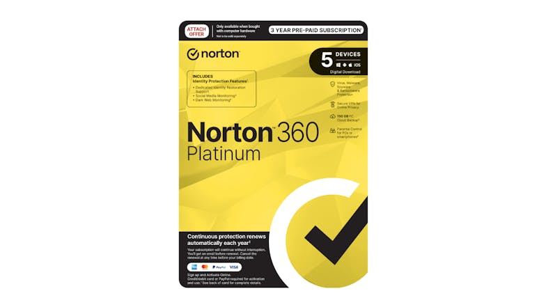 PriceGrabber - Norton 360 Platinum - 5 Devices 36 Months, Harveynorman