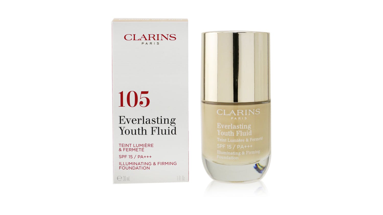 Clarins Everlasting Youth Fluid Illuminating and Firming Foundation SPF 15 - # 105 Nude - 30ml/1oz