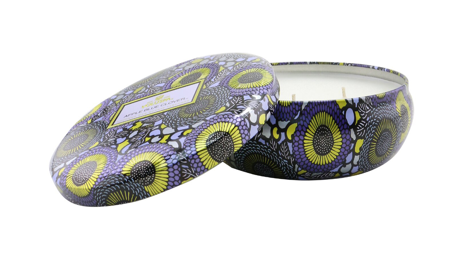 Voluspa 3 Wick Decorative Tin Candle - Apple Blue Clover - 340g/12oz