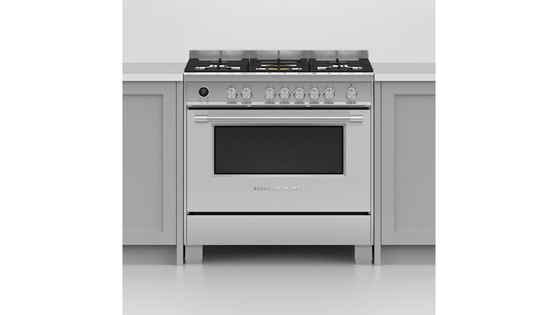 Fisher & Paykel 90CM Dual Fuel Freestanding Oven with Gas Cooktop - Stainless Steel