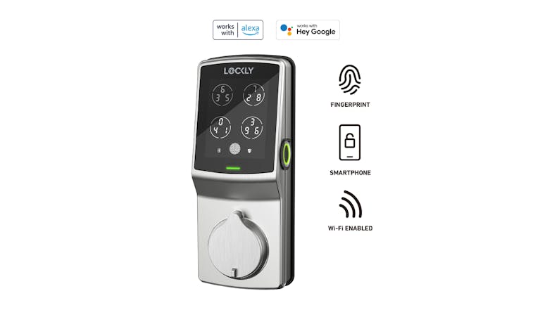 Lockly Secure Pro Deadbolt Smart Door Lock - Satin Nickel (with Fingerprint & Wi-Fi Enabled)