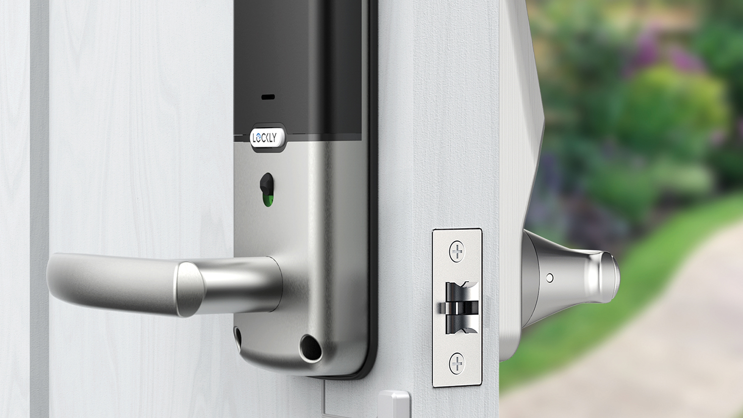 Lockly Secure Pro Latch Smart Door Lock - Satin Nickel (with Fingerprint & Wi-Fi Enabled)