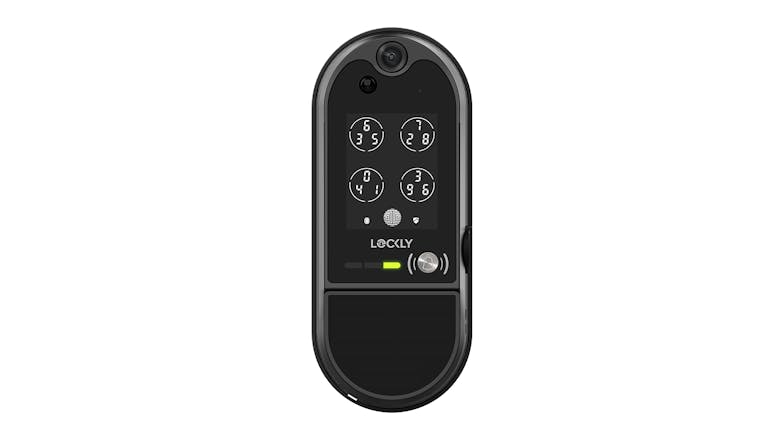 Lockly Vision Elite Smart Lock & Video Doorbell - Matte Black (Wireless, 1080p HD, Night Vision, Motion Detection, Two-Way Audio, Fingerprint, In-Built Solar Panel)