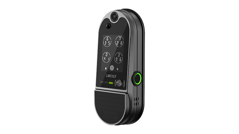 Lockly Vision Elite Smart Lock & Video Doorbell - Matte Black (Wireless, 1080p HD, Night Vision, Motion Detection, Two-Way Audio, Fingerprint, In-Built Solar Panel)