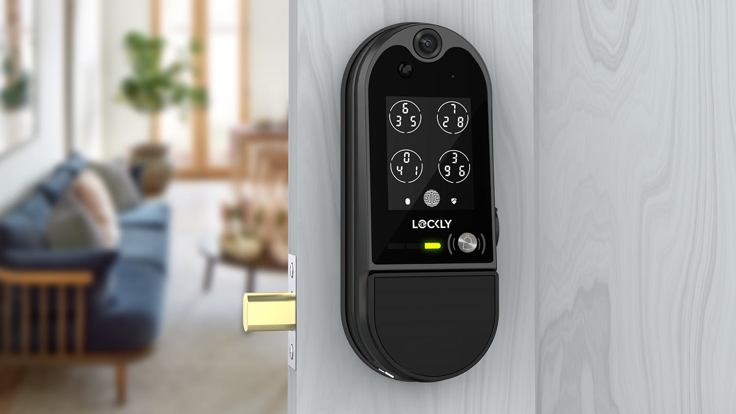 Lockly Vision Elite Smart Lock & Video Doorbell - Matte Black (Wireless, 1080p HD, Night Vision, Motion Detection, Two-Way Audio, Fingerprint, In-Built Solar Panel)