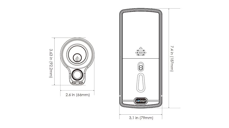 Lockly Flex Touch Deadbolt Smart Door Lock - Matte Black (with Fingerprint Sensor)