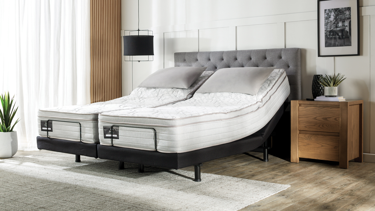 King Koil Conforma Classic II Medium Split Super King Mattress with Refresh Adjustable Base by A.H. Beard
