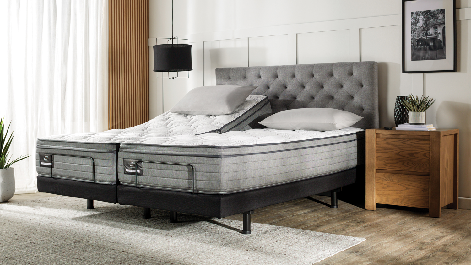 King Koil Conforma Deluxe II Medium Split Super King Mattress with Refresh Adjustable Base by A.H. Beard