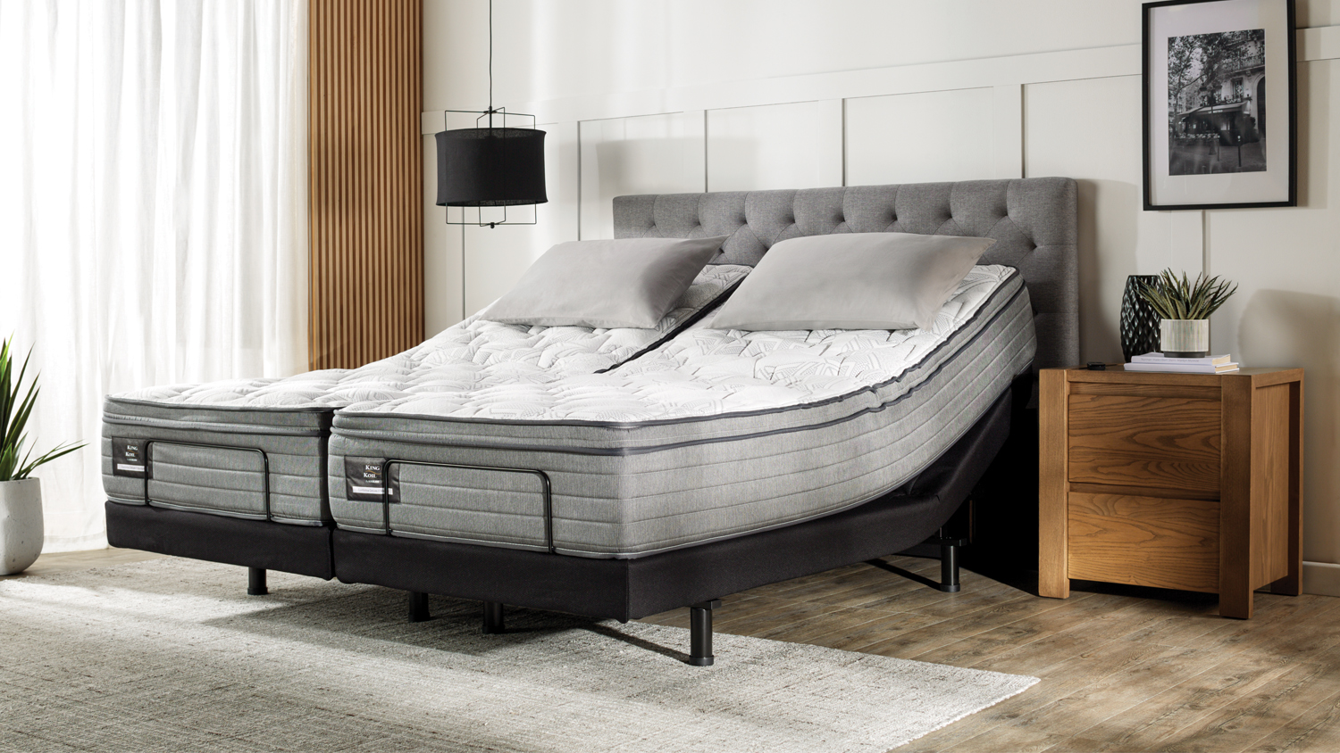 King Koil Conforma Deluxe II Medium Split Super King Mattress with Refresh Adjustable Base by A.H. Beard