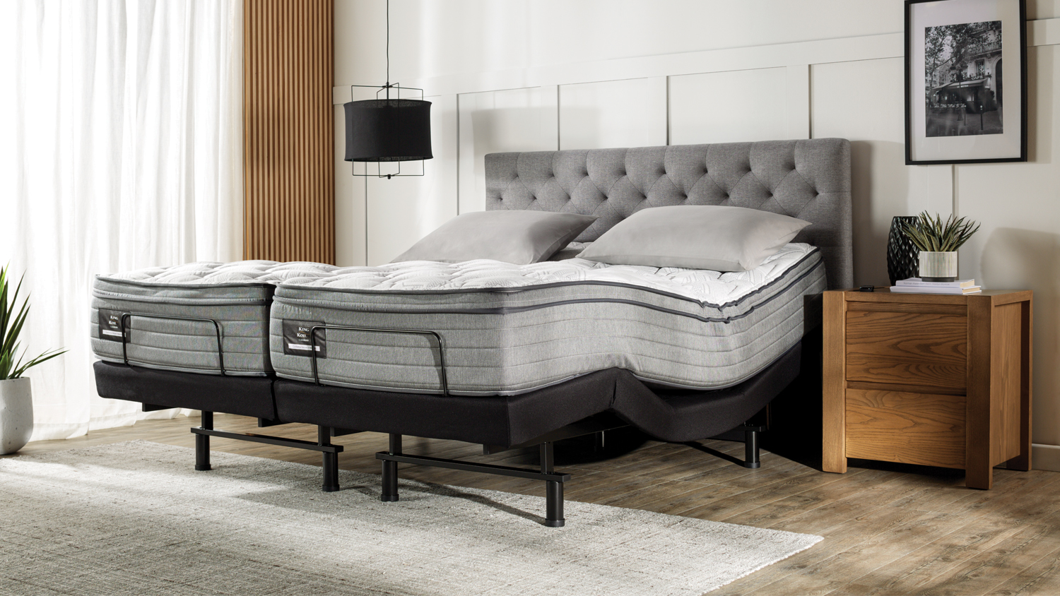 King Koil Conforma Deluxe II Medium Split Super King Mattress with Refresh Adjustable Base by A.H. Beard