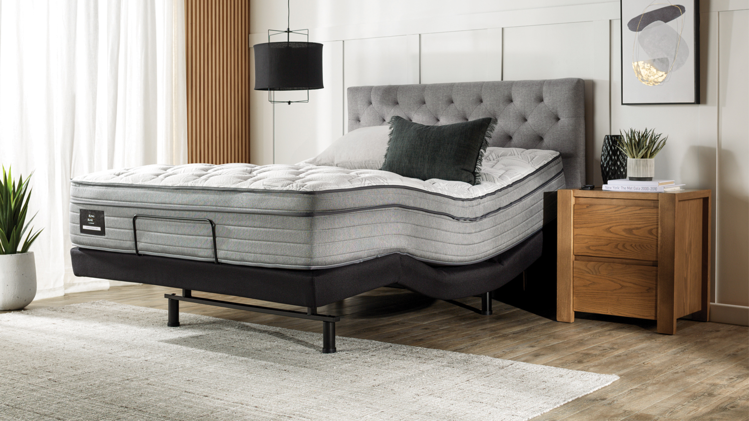 King Koil Conforma Deluxe II Soft Queen Mattress with Refresh Adjustable Base by A.H. Beard
