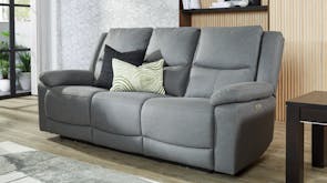 Savoy 3 Seater Fabric Electric Recliner Sofa by Kuka Furniture