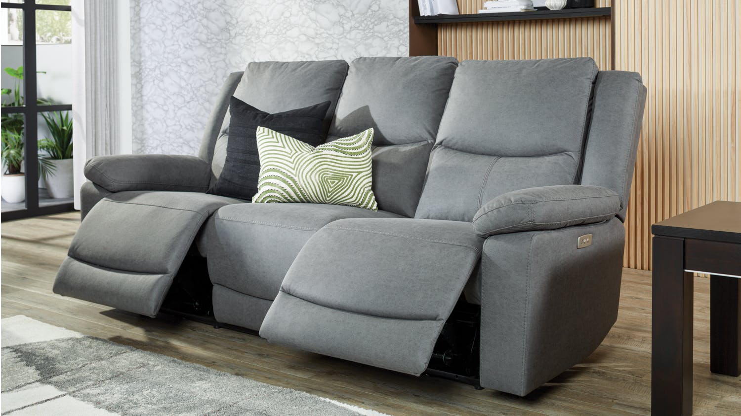 Savoy 3 Seater Fabric Electric Recliner Sofa by Kuka Furniture