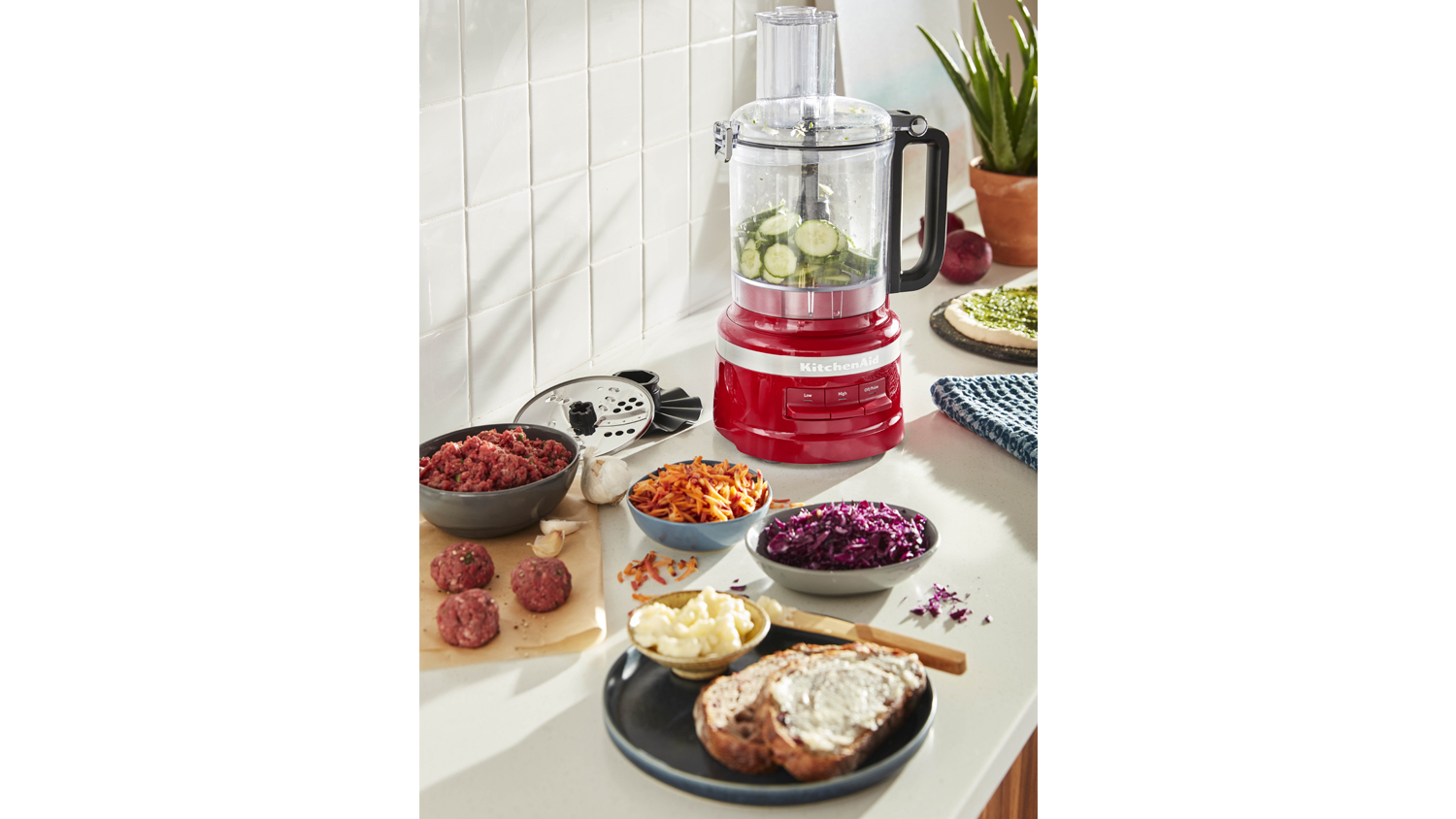 KitchenAid 9 Cup Food Processor Empire Red (5KFP0921AER) Harvey