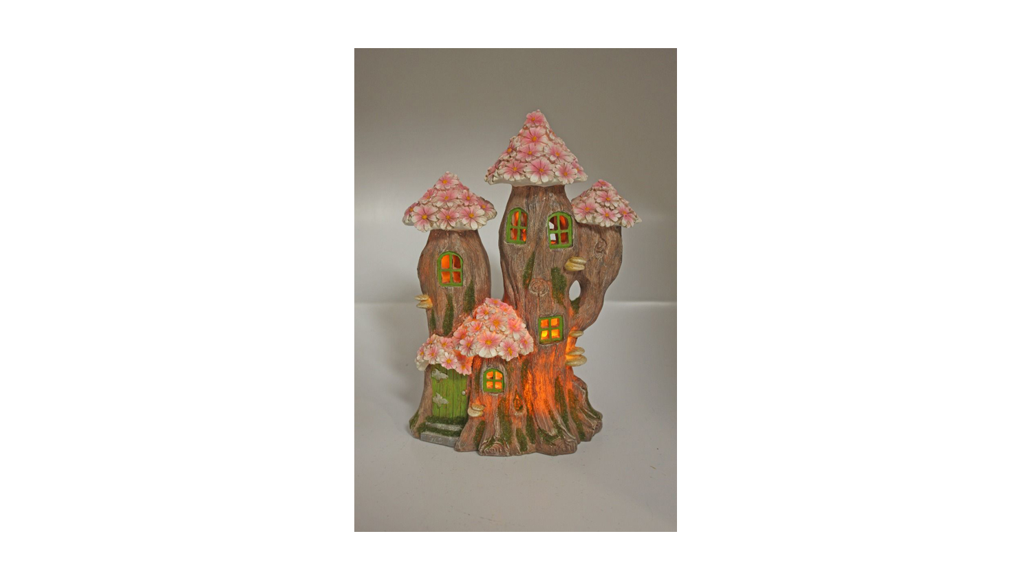 Solar Garden Ornament Flower House Resin 29Cm Harvey Norman New Zealand