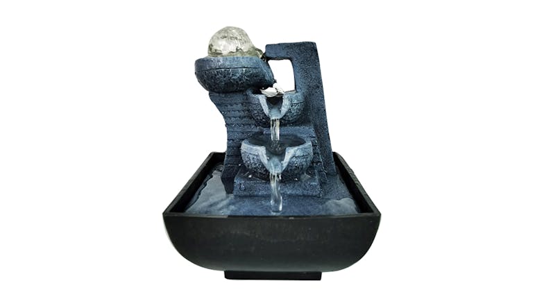 Water Feature Stone Urns 13 x 13 x 18cm - Black/Grey