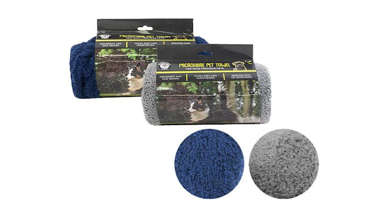 Lge Microfibre Pet Towel Blue