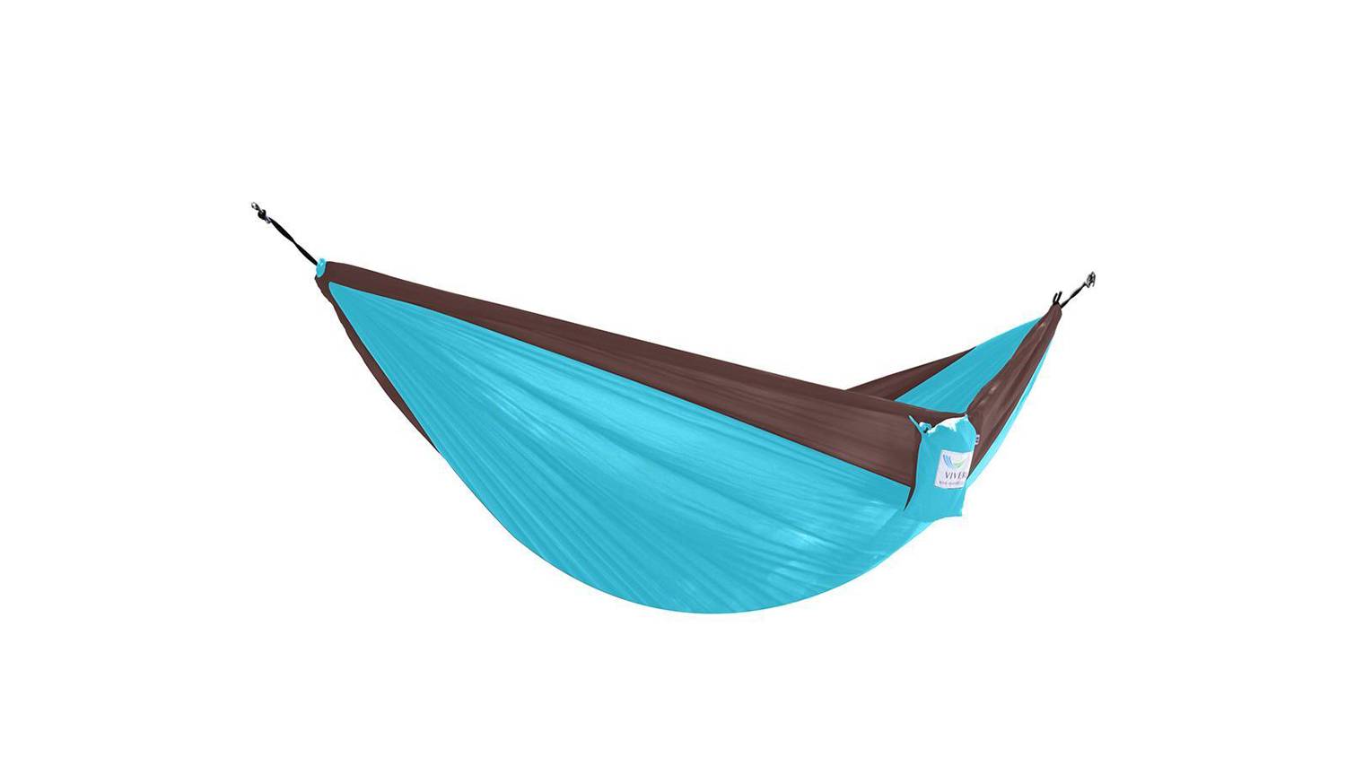 Vivere Double Parachute Hammock - Chocolate/Turquoise