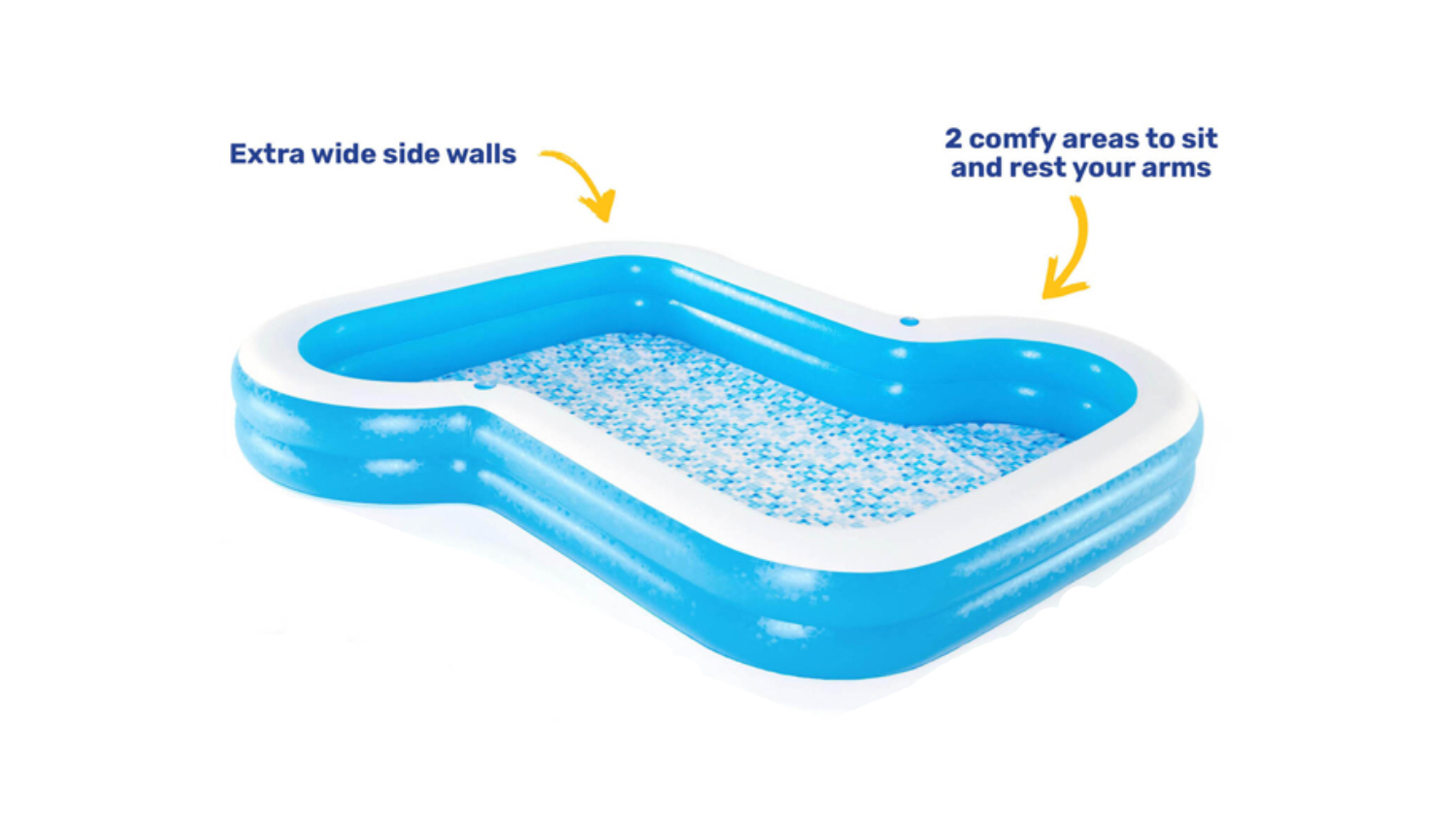 Inflatable Sunsational Family Pool - Printed Base 1207L 3.05m x 2.74m x 46cm