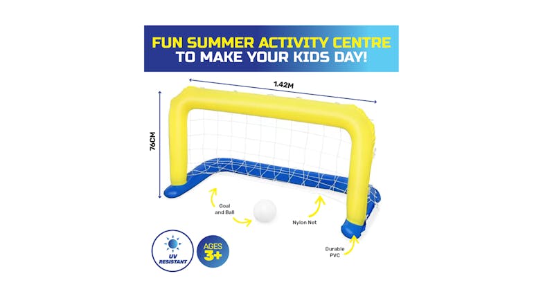 Inflatable Bestway Polo Water Game Set - 1.42m x 76cm Yellow/Blue Includes 1 x Game Center & 1 x Ball