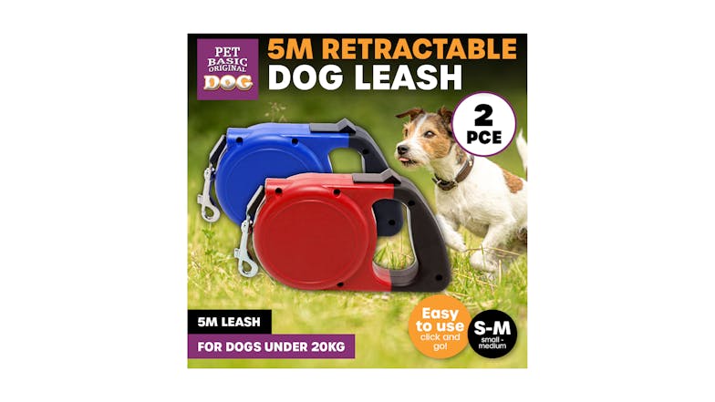 Retractable Dog Leash 5m - Blue