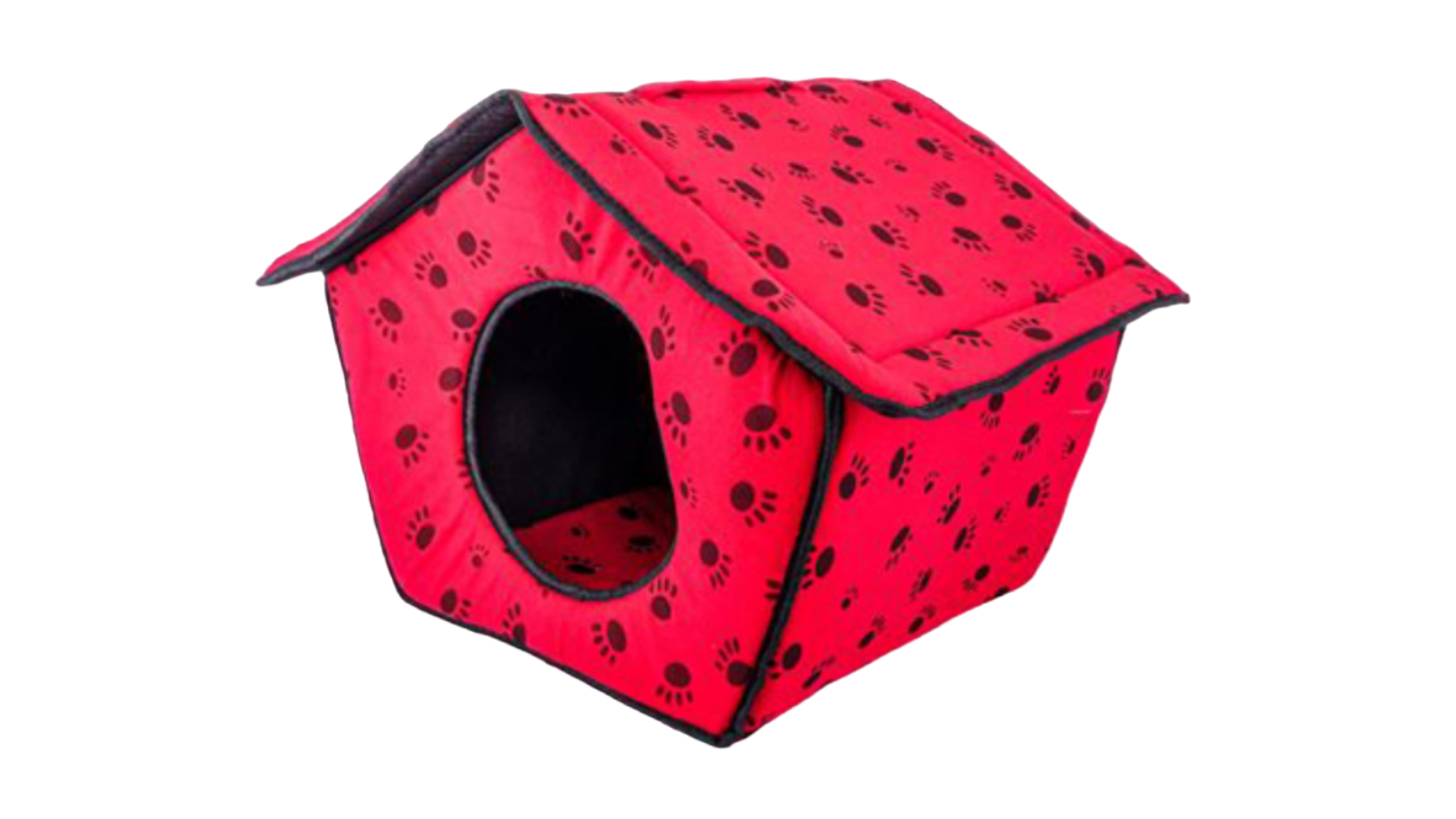 Dog Hutch Paw Print Pattern Red - 60x43x40 Red