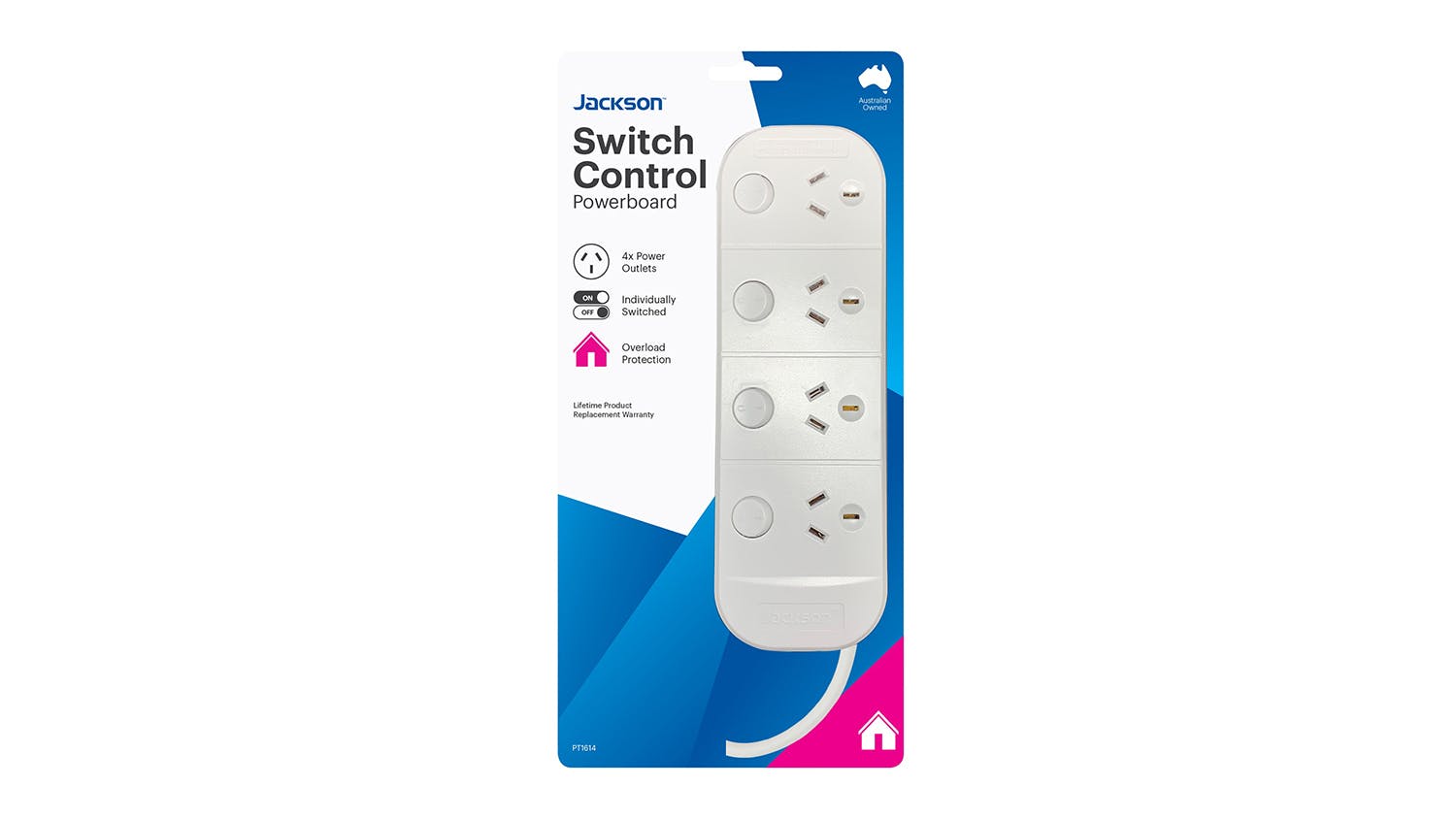 Jackson Switch Control Powerboard - White (4 Outlet)