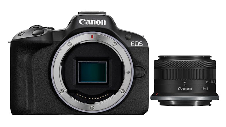 Canon EOS R50 Mirrorless Camera with RF-S 18-45mm f/4.5-6.3 IS STM Lens