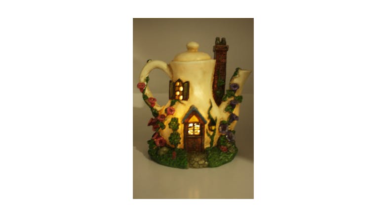 Solar Garden Ornament Tea Pot House